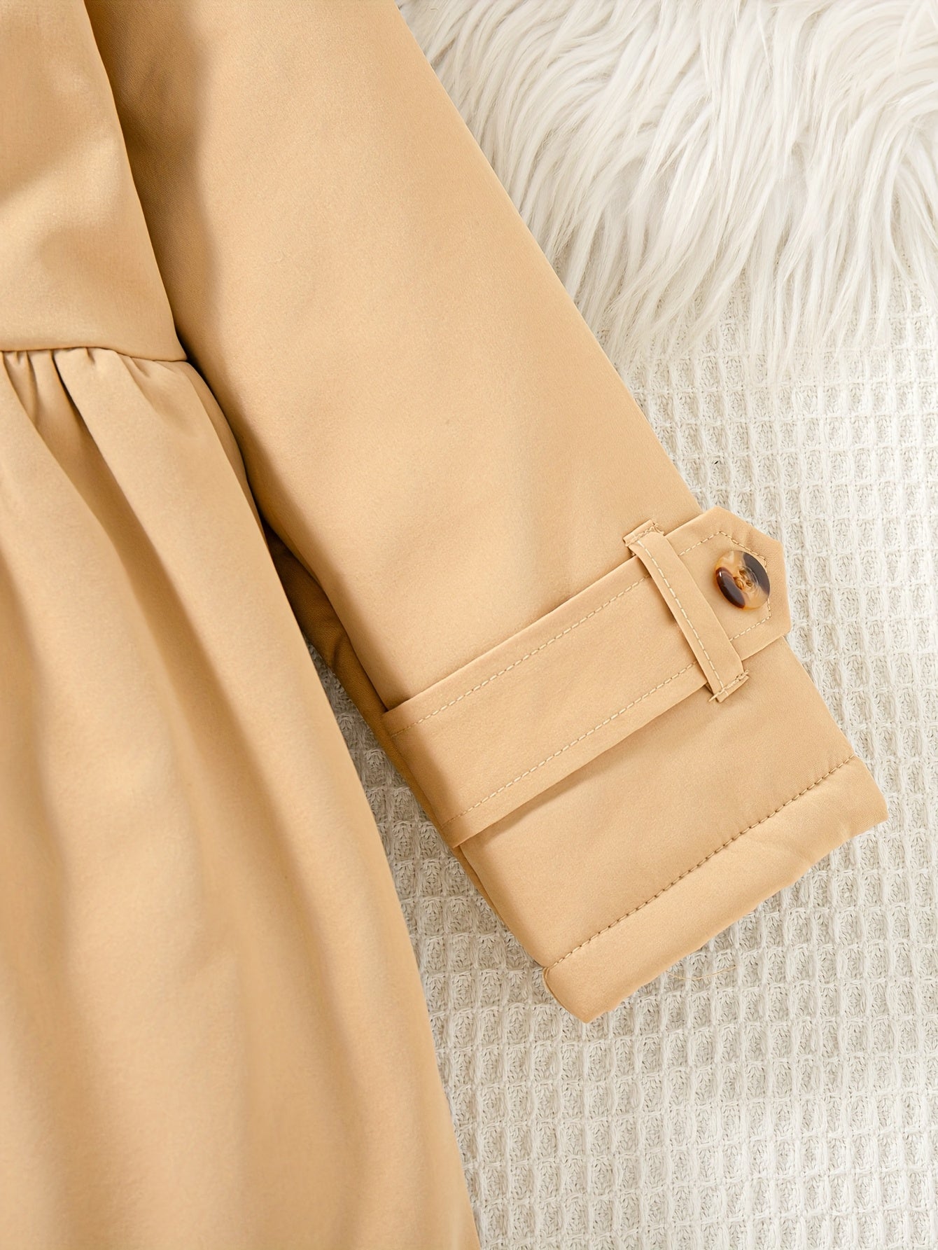 Xuanyusi Girls' Casual Fashion Solid Color Double-Breasted Long Sleeve Hooded Jacket, Polar Fleece for Autumn and Winter, Autumn Jacket, Winter Coat, Classic Style, Hooded Design, Soft Material, Durable Construction, Fleeceli