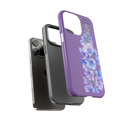 Custom cell phone tough case, Personalized Gift, July birth flower