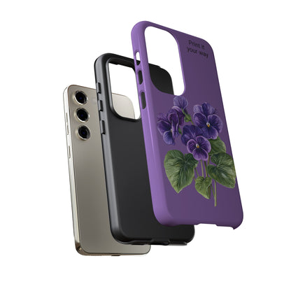 Custom cell phone tough case, Personalized Gift, February birth flower