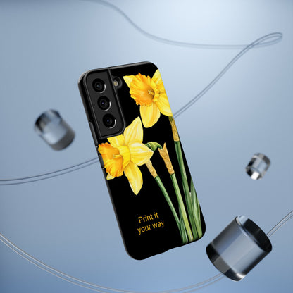 Cell Phone Cases, Daffodil March Birth Flower Impact Resistant Protective Cover, Phone Accessories, Floral Tech Gear, Birthday Gift