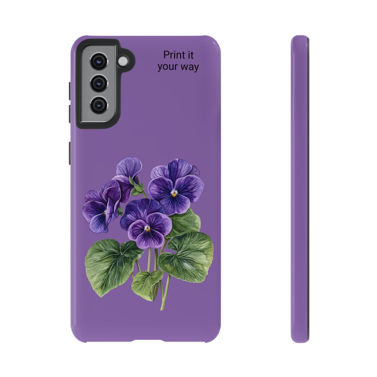 Custom cell phone tough case, Personalized Gift, February birth flower