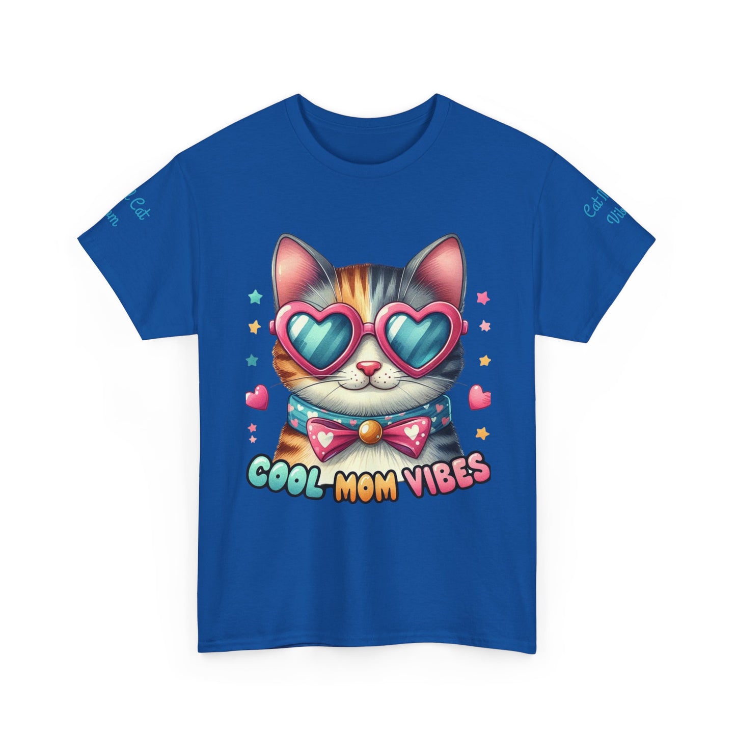 Cool Mom Vibes Cat Tee, Unisex Cotton T-Shirt, Cute Cat Shirt, Pet Lover Gift, Fun Gift for Moms, Playful Everyday Wear