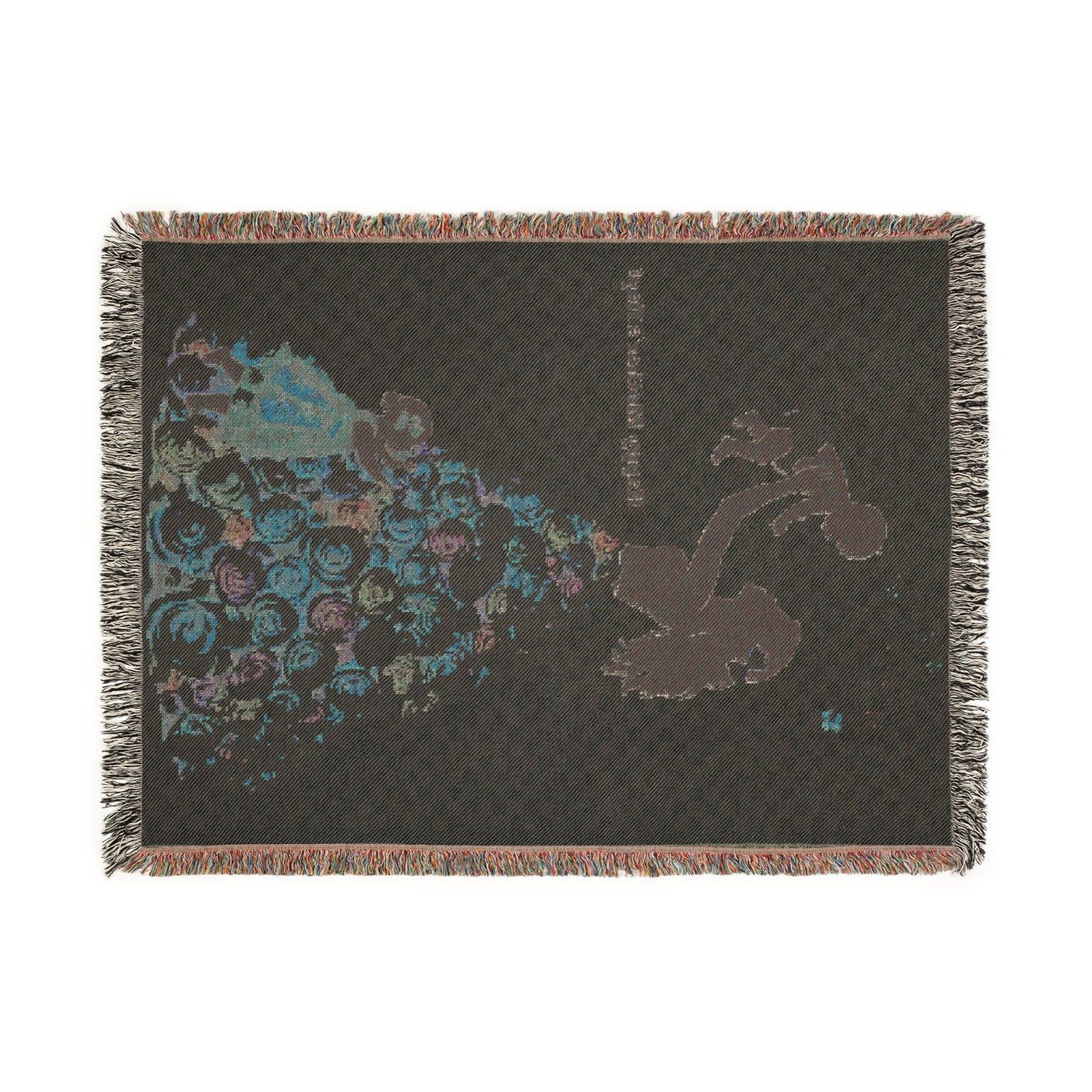 Mama & Little Ones Woven Blanket — Mother Holding Infant with Toddler Design