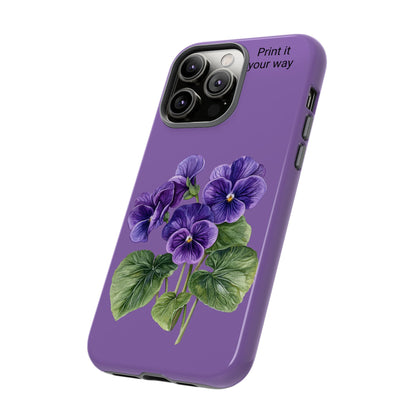 Custom cell phone tough case, Personalized Gift, February birth flower