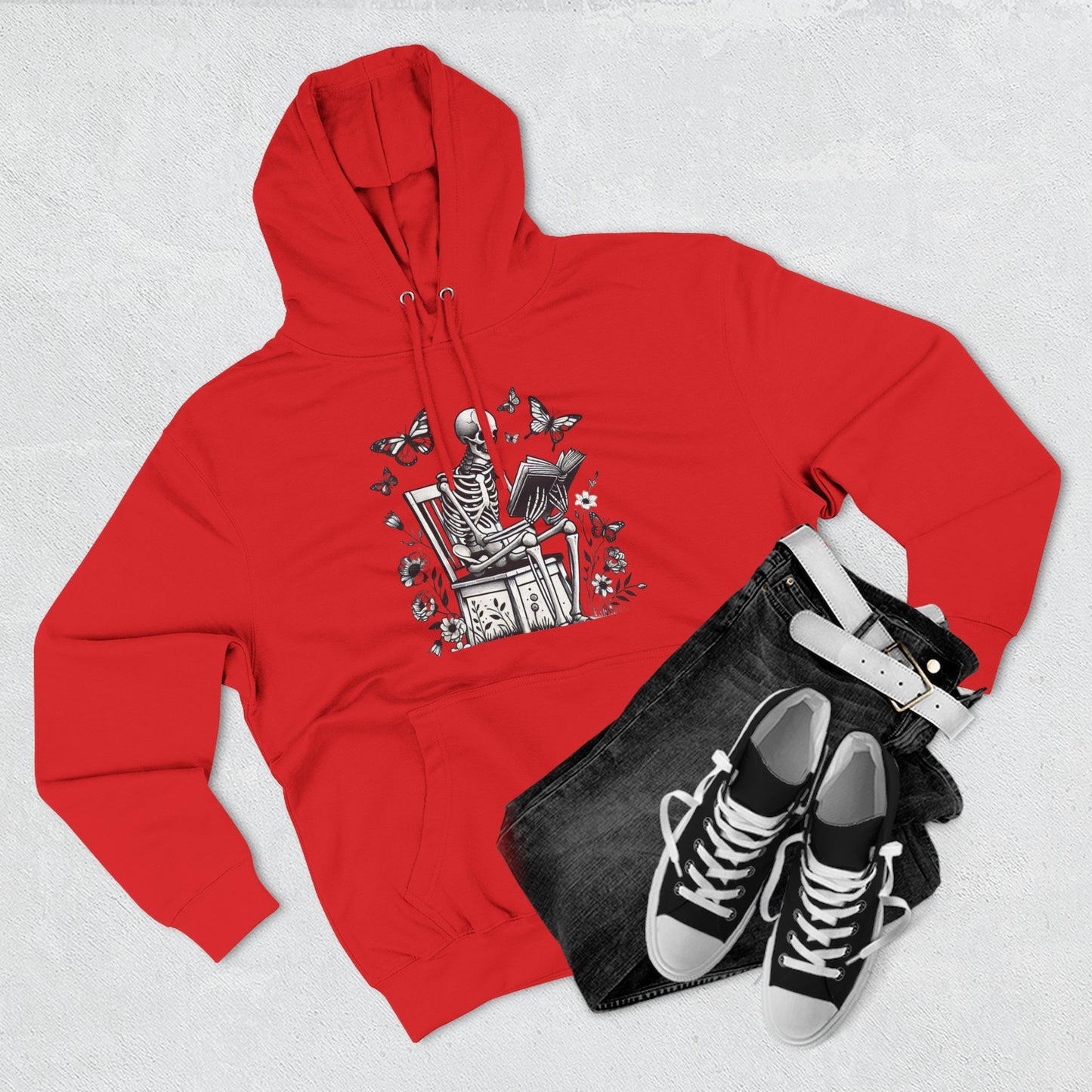 SkeletonHoodie - Perfect for Book Lovers, Readers, Unisex Sweatshirt, Relaxed Everyday Wear