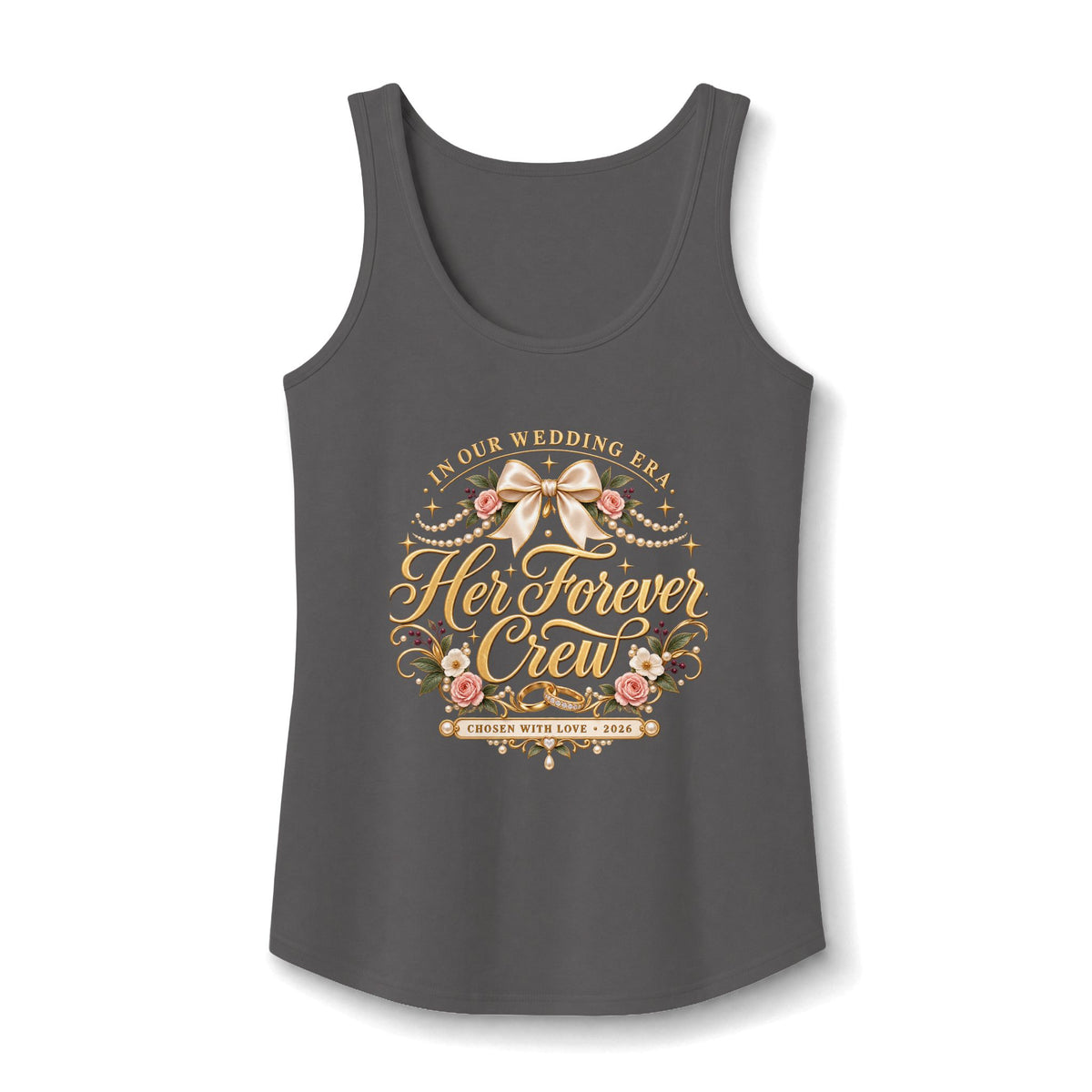 Her Forever Crew tank top | Bridal Party Floral Top