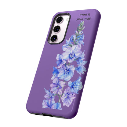 Custom cell phone tough case, Personalized Gift, July birth flower