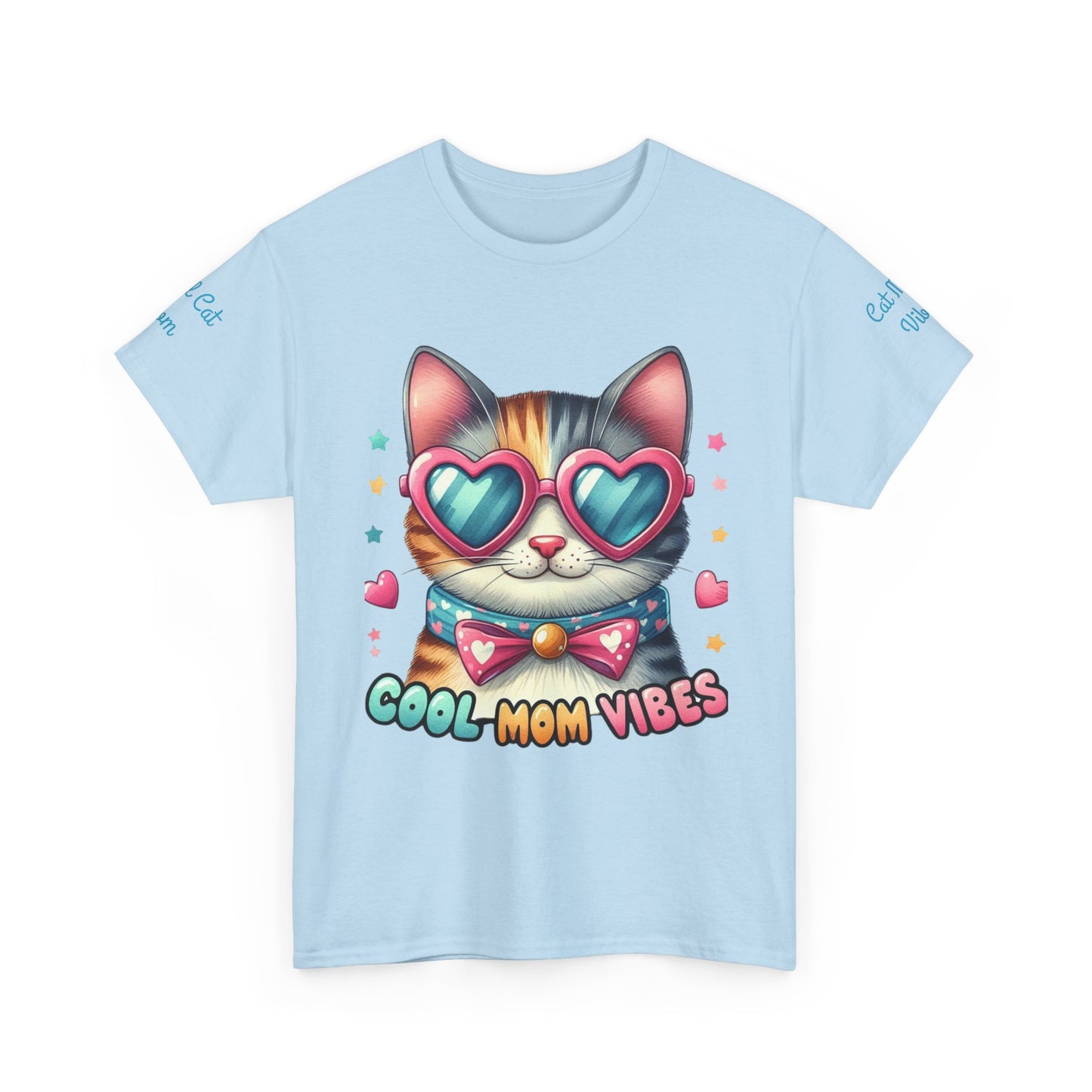 Cool Mom Vibes Cat Tee, Unisex Cotton T-Shirt, Cute Cat Shirt, Pet Lover Gift, Fun Gift for Moms, Playful Everyday Wear