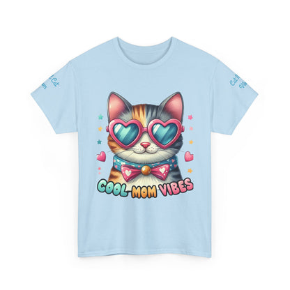 Cool Mom Vibes Cat Tee, Unisex Cotton T-Shirt, Cute Cat Shirt, Pet Lover Gift, Fun Gift for Moms, Playful Everyday Wear