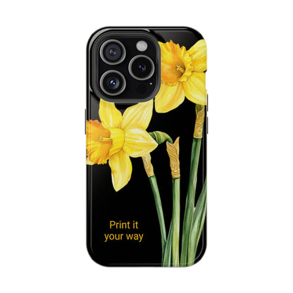 Cell Phone Cases, Daffodil March Birth Flower Impact Resistant Protective Cover, Phone Accessories, Floral Tech Gear, Birthday Gift