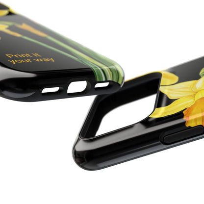 Cell Phone Cases, Daffodil March Birth Flower Impact Resistant Protective Cover, Phone Accessories, Floral Tech Gear, Birthday Gift