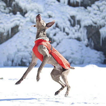 New Winter Heavy Duty Large Dog Jacket | All Weather Thickened Fleece Warm Pet Coat, Windproof Cold-Proof Adjustable Dog Parka for Big Breeds, Must Have Best Seller, Polyester, Pullover and Zipper Closure