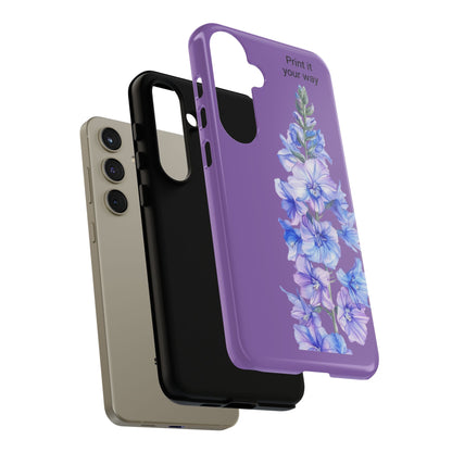 Custom cell phone tough case, Personalized Gift, July birth flower