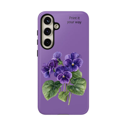 Custom cell phone tough case, Personalized Gift, February birth flower