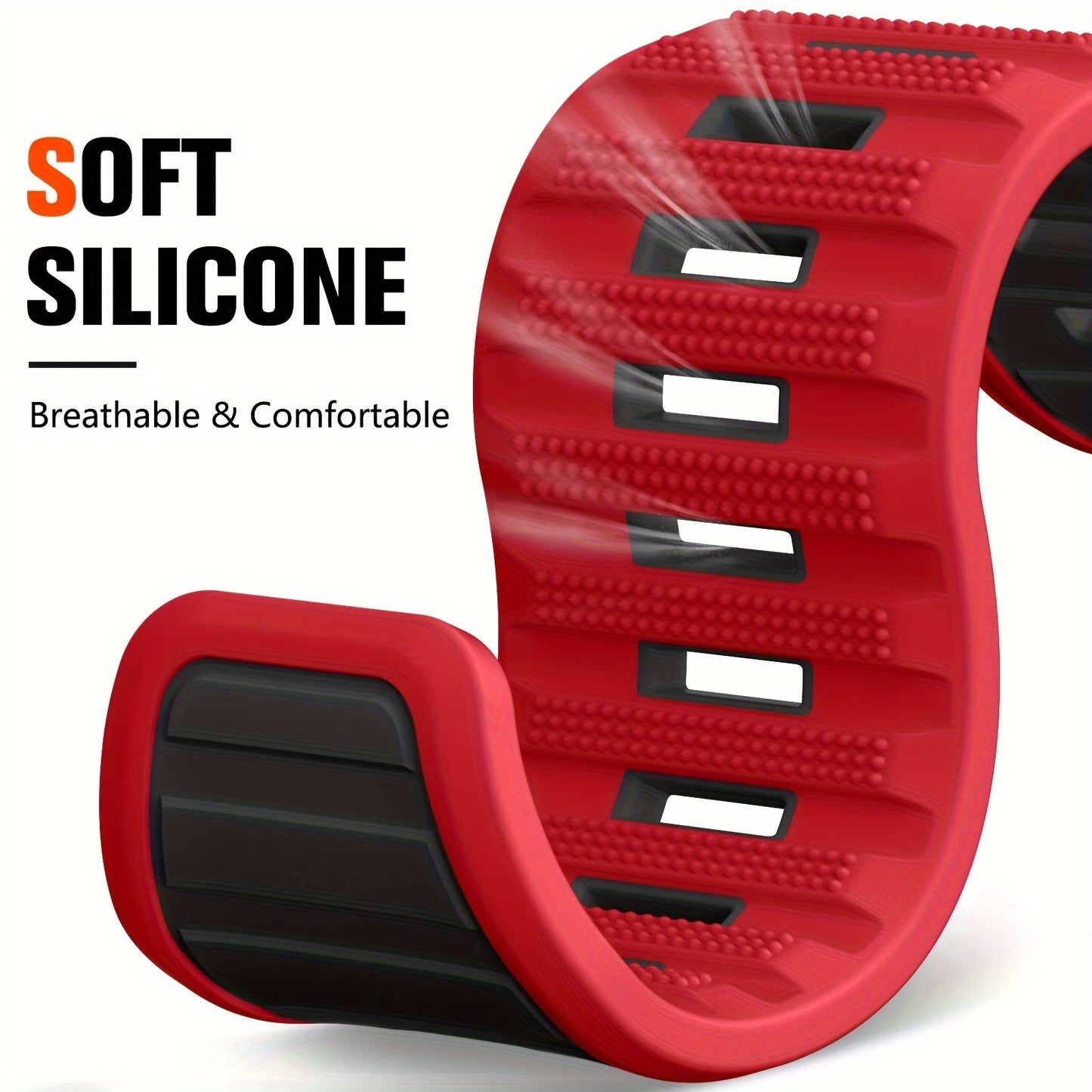 Sport Bands Compatible with Apple Watch Ultra 2/Ultra Band, Compatible with Apple Watch Bands for men 49mm 45mm 44mm 42mm, Silicone Loop Wide Strap for iWatch Series 9 8 7 6 5 4 SE 3 2 1