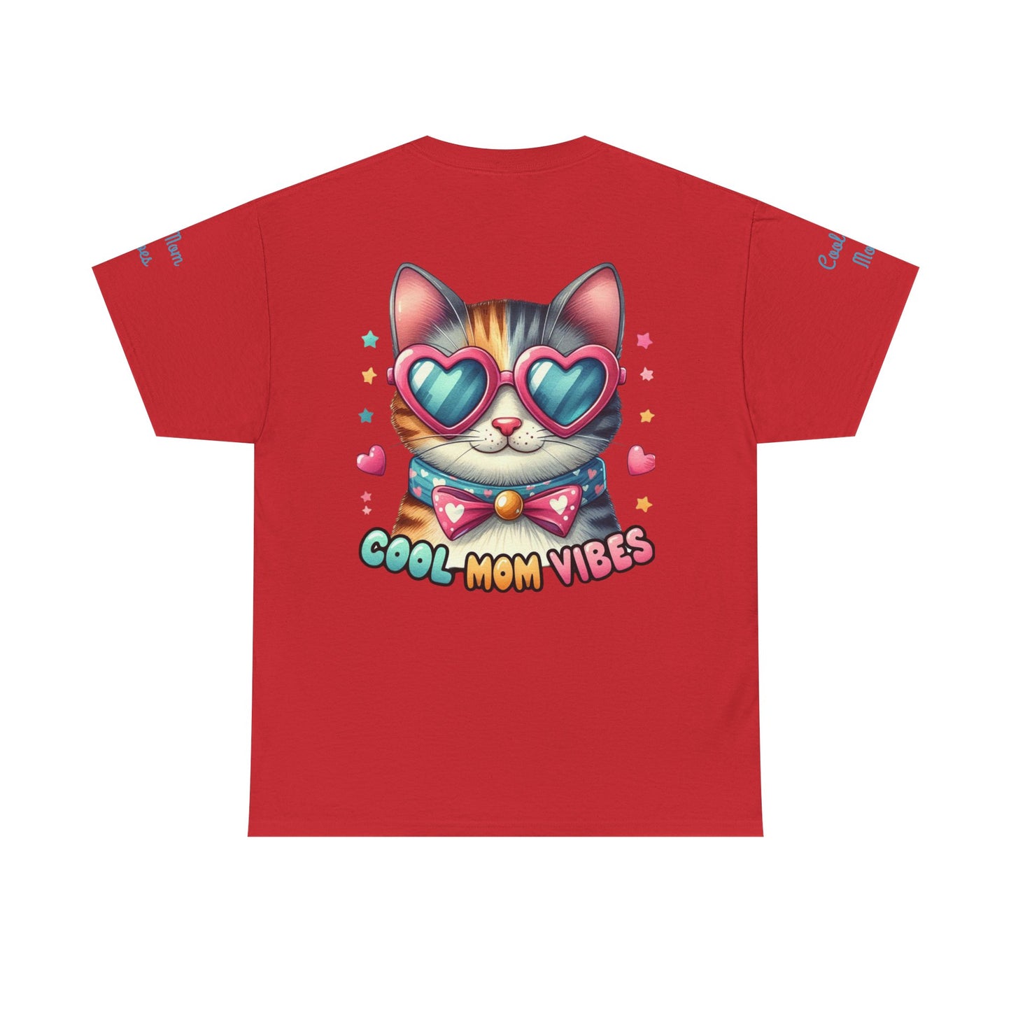 Cool Mom Vibes Cat Tee, Unisex Cotton T-Shirt, Cute Cat Shirt, Pet Lover Gift, Fun Gift for Moms, Playful Everyday Wear
