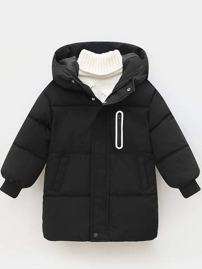 Youngsters' WarmthMax Hooded Parka Jacket - Ultra-Thick, Windproof, and Water-Resistant Winter Coat with Multiple Pockets for Boys and Girls, Machine Washable, Easy Care, and Perfect for Outdoor Play