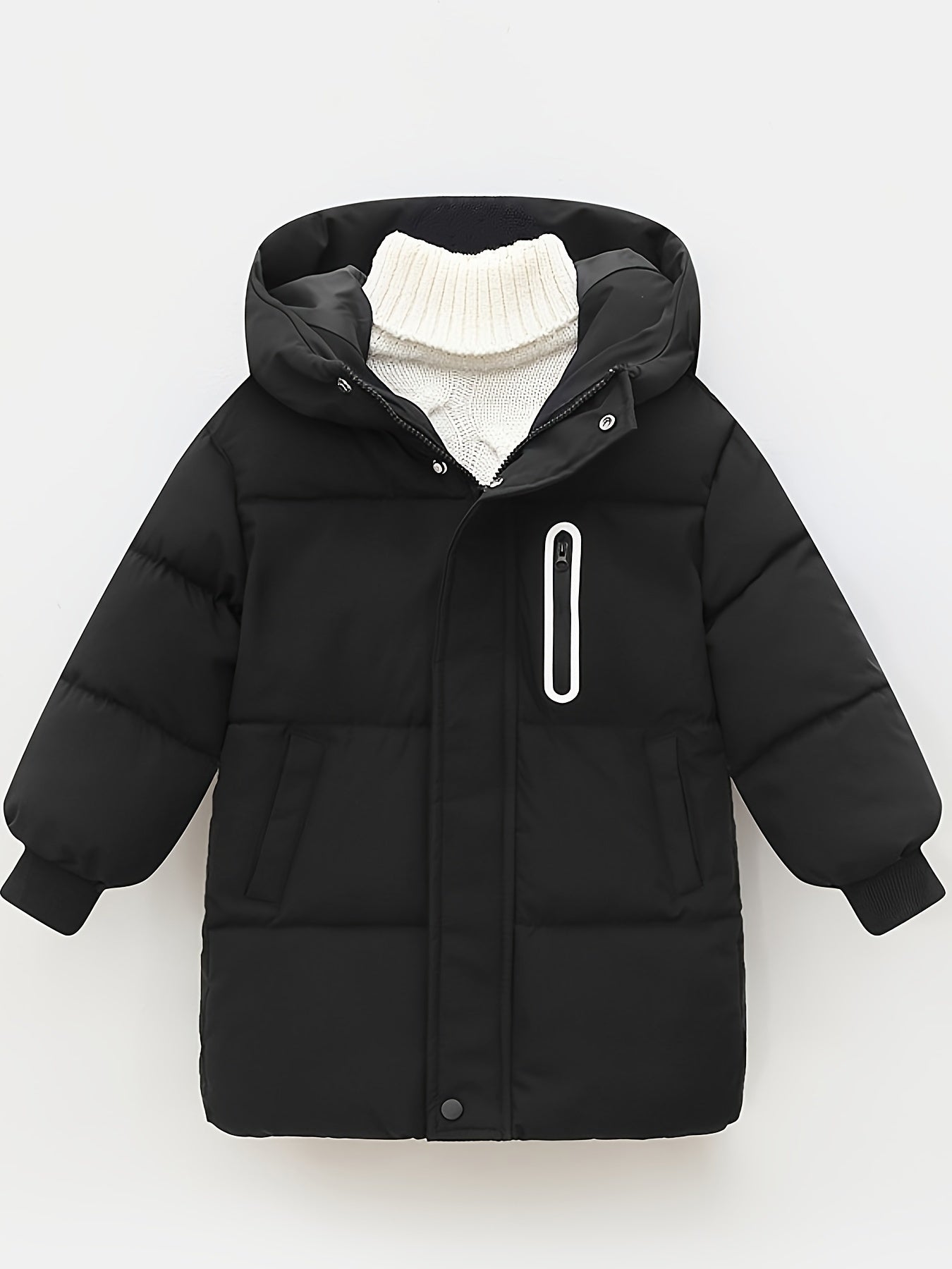 Youngsters' WarmthMax Hooded Parka Jacket - Ultra-Thick, Windproof, and Water-Resistant Winter Coat with Multiple Pockets for Boys and Girls, Machine Washable, Easy Care, and Perfect for Outdoor Play