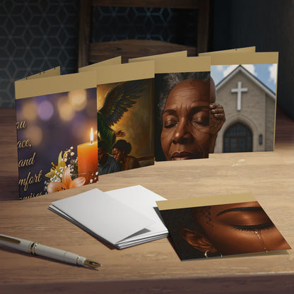 Customizable African American/Black Sympathy Religious Condolence Cards, Multi-Design 5-Pack