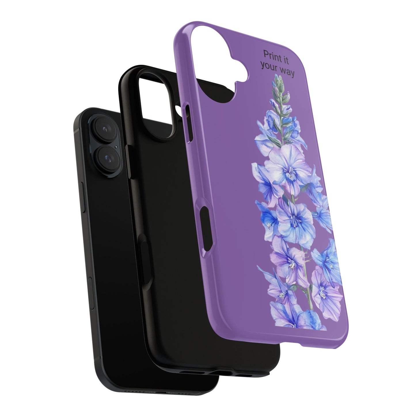 Custom cell phone tough case, Personalized Gift, July birth flower