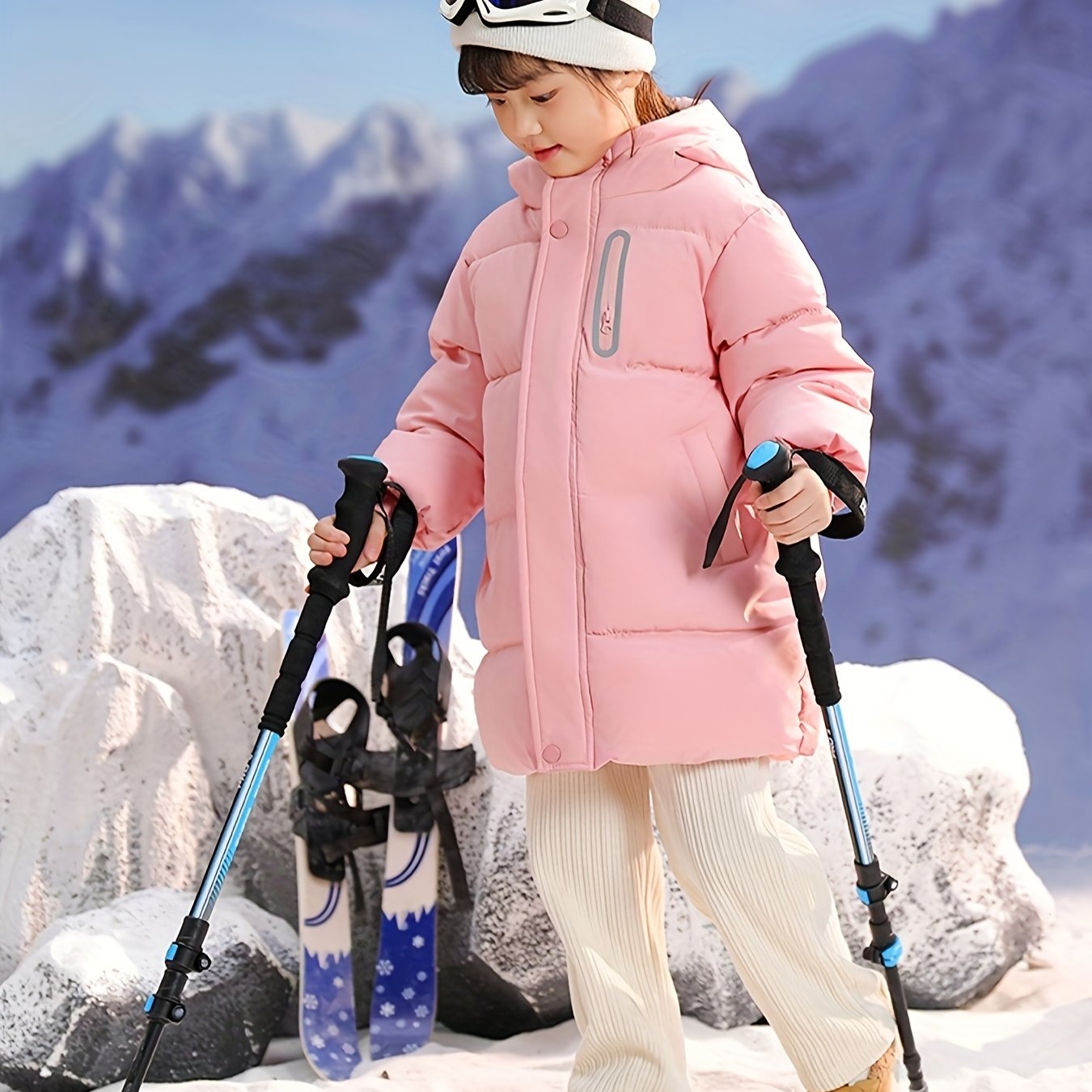 Youngsters' WarmthMax Hooded Parka Jacket - Ultra-Thick, Windproof, and Water-Resistant Winter Coat with Multiple Pockets for Boys and Girls, Machine Washable, Easy Care, and Perfect for Outdoor Play