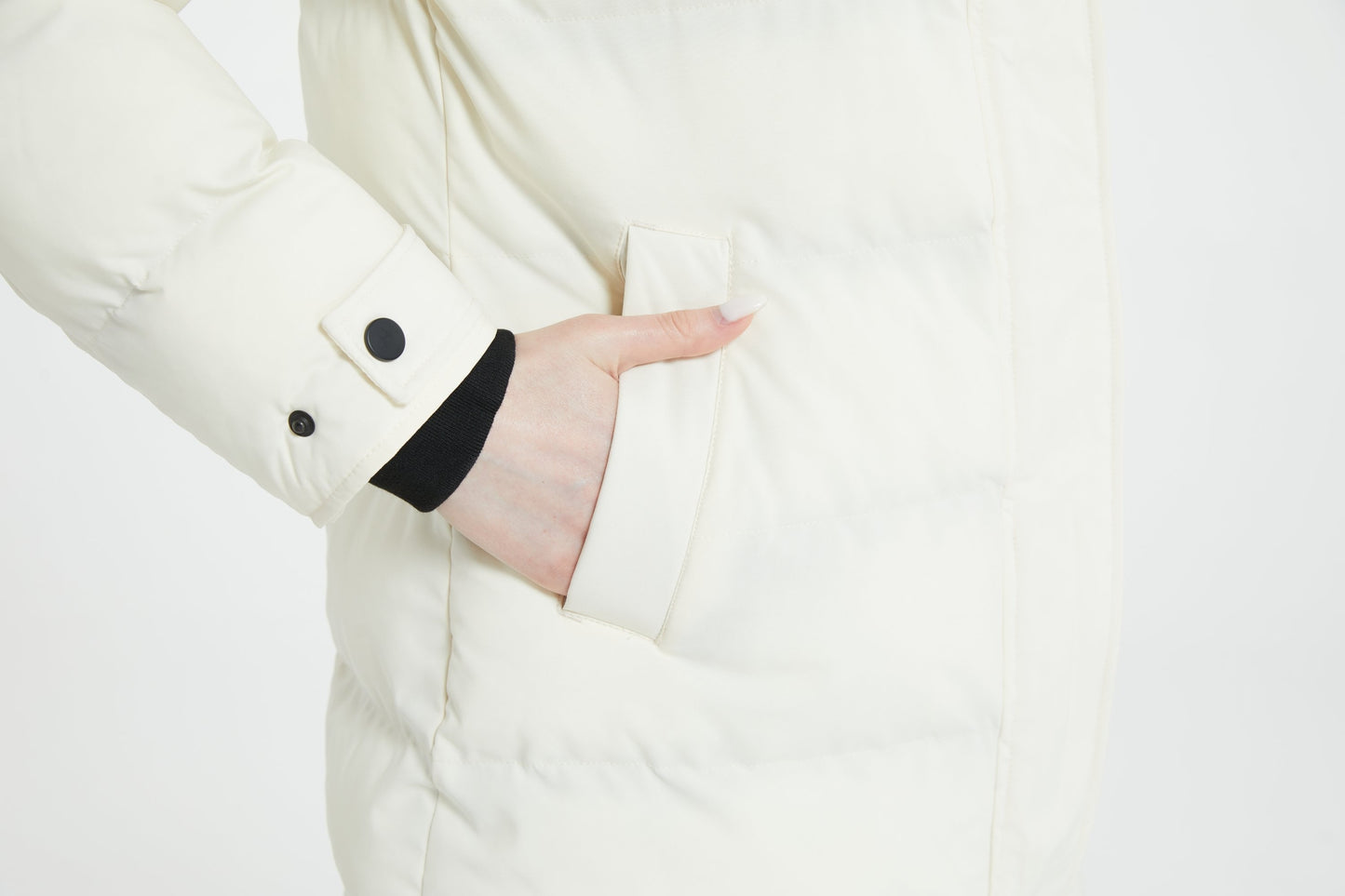 Multiple Pocket Solid Thicken Midi Padded Coat wantdo Women's Winter Puffer Parka Fashion Casual Classic Outdoor Hiking Travel Quilted Jacket Polyester Shell Faux Fur Detachable Hooded Overcoat Long Sleeve Two-way Zipper Yout