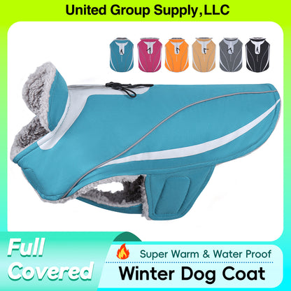 VIVAGLORY Dog Coat Dog Jacket For Winter Fleece Dog Vest For Golden Retriever, Fleece Dog Fleece Coat Dog Parka For Cold Weather Puppy Coat For Medium Dog, Harness Hole Puppy Jacket Dog Coat For Halloween Dog Jacket For Shar