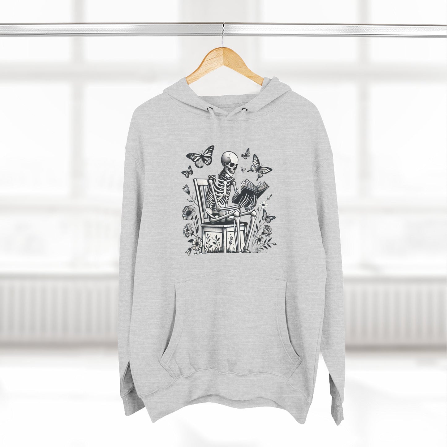 SkeletonHoodie - Perfect for Book Lovers, Readers, Unisex Sweatshirt, Relaxed Everyday Wear