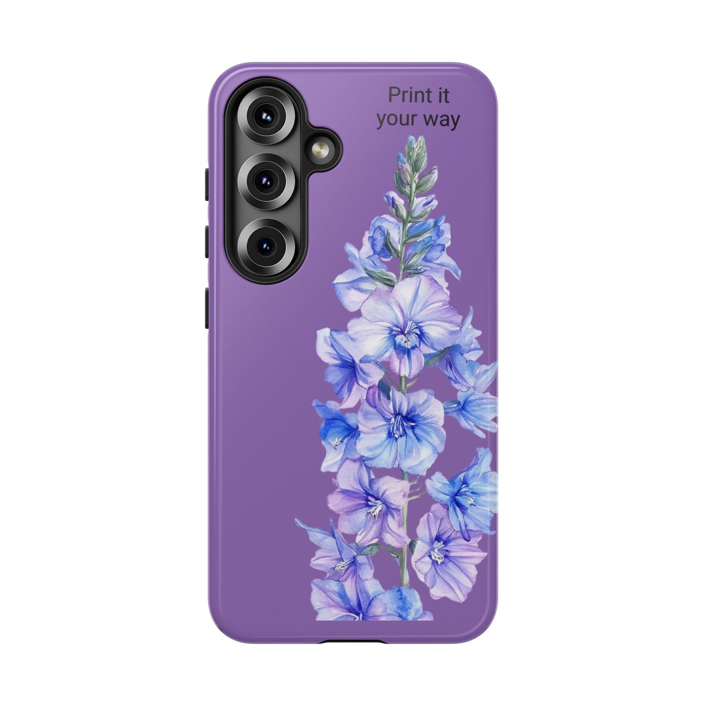Custom cell phone tough case, Personalized Gift, July birth flower