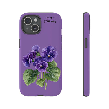 Custom cell phone tough case, Personalized Gift, February birth flower
