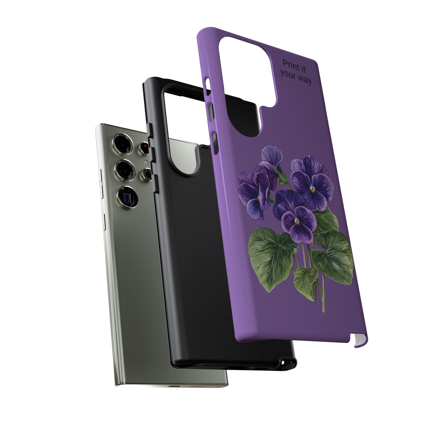 Custom cell phone tough case, Personalized Gift, February birth flower