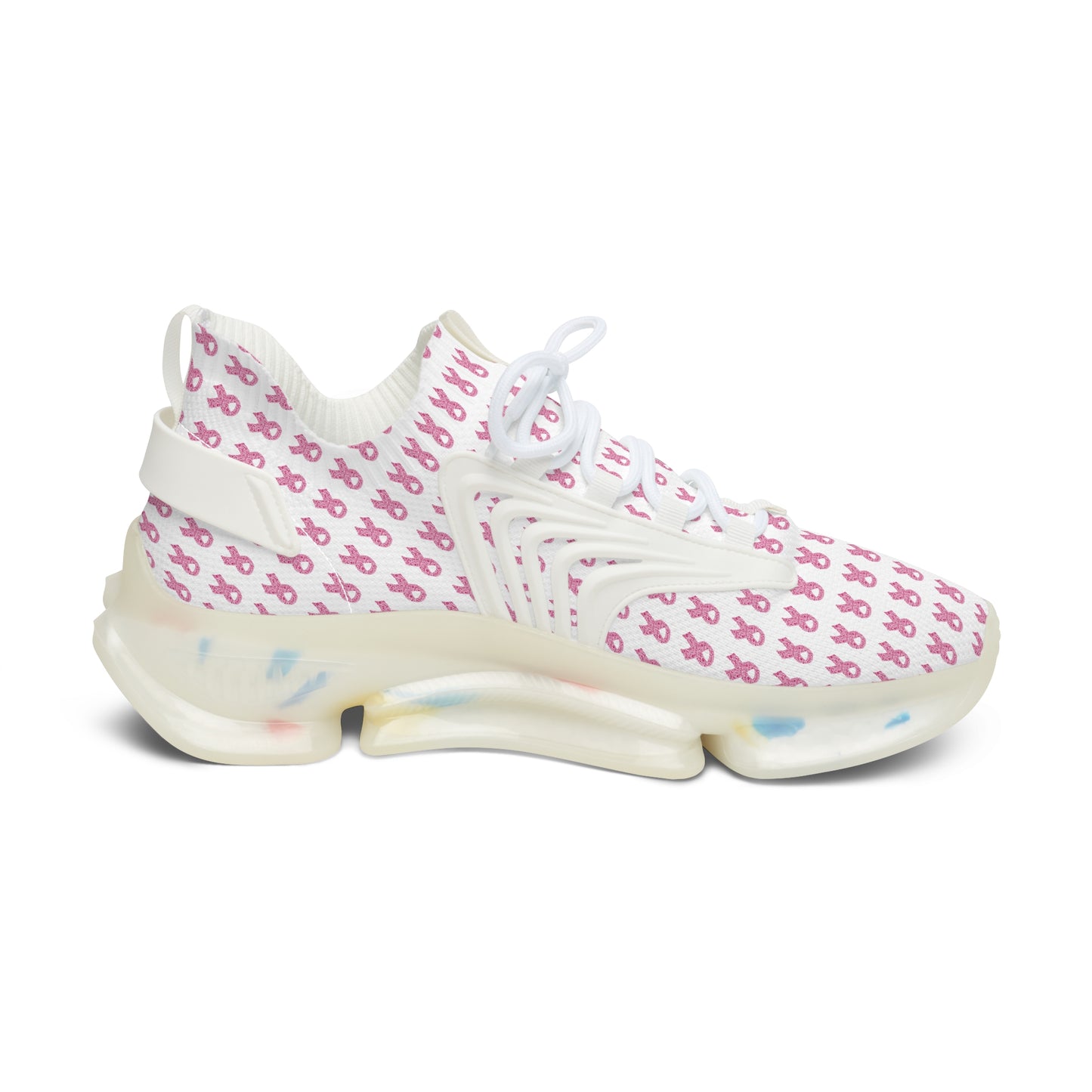 Pink Awareness Ribbon Pattern Mesh Sneakers | Women's Mesh Sneakers
