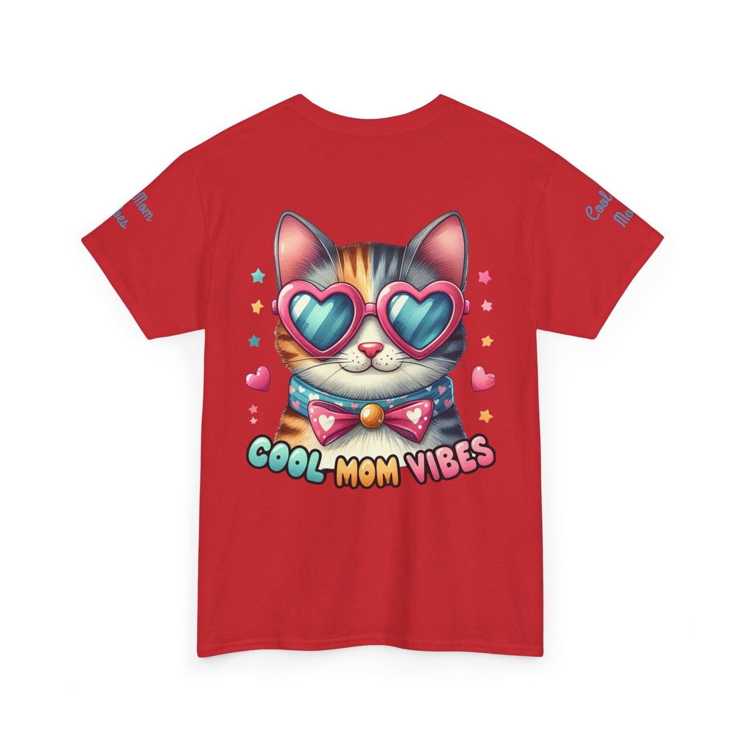 Cool Mom Vibes Cat Tee, Unisex Cotton T-Shirt, Cute Cat Shirt, Pet Lover Gift, Fun Gift for Moms, Playful Everyday Wear