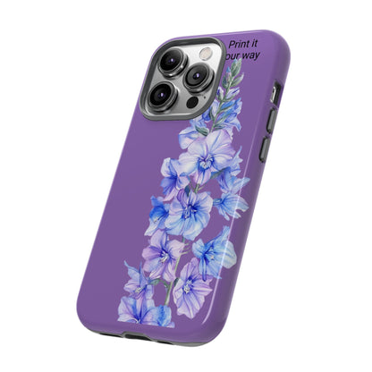 Custom cell phone tough case, Personalized Gift, July birth flower