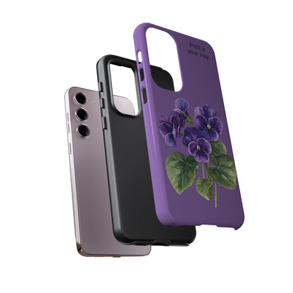 Custom cell phone tough case, Personalized Gift, February birth flower