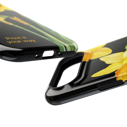Cell Phone Cases, Daffodil March Birth Flower Impact Resistant Protective Cover, Phone Accessories, Floral Tech Gear, Birthday Gift
