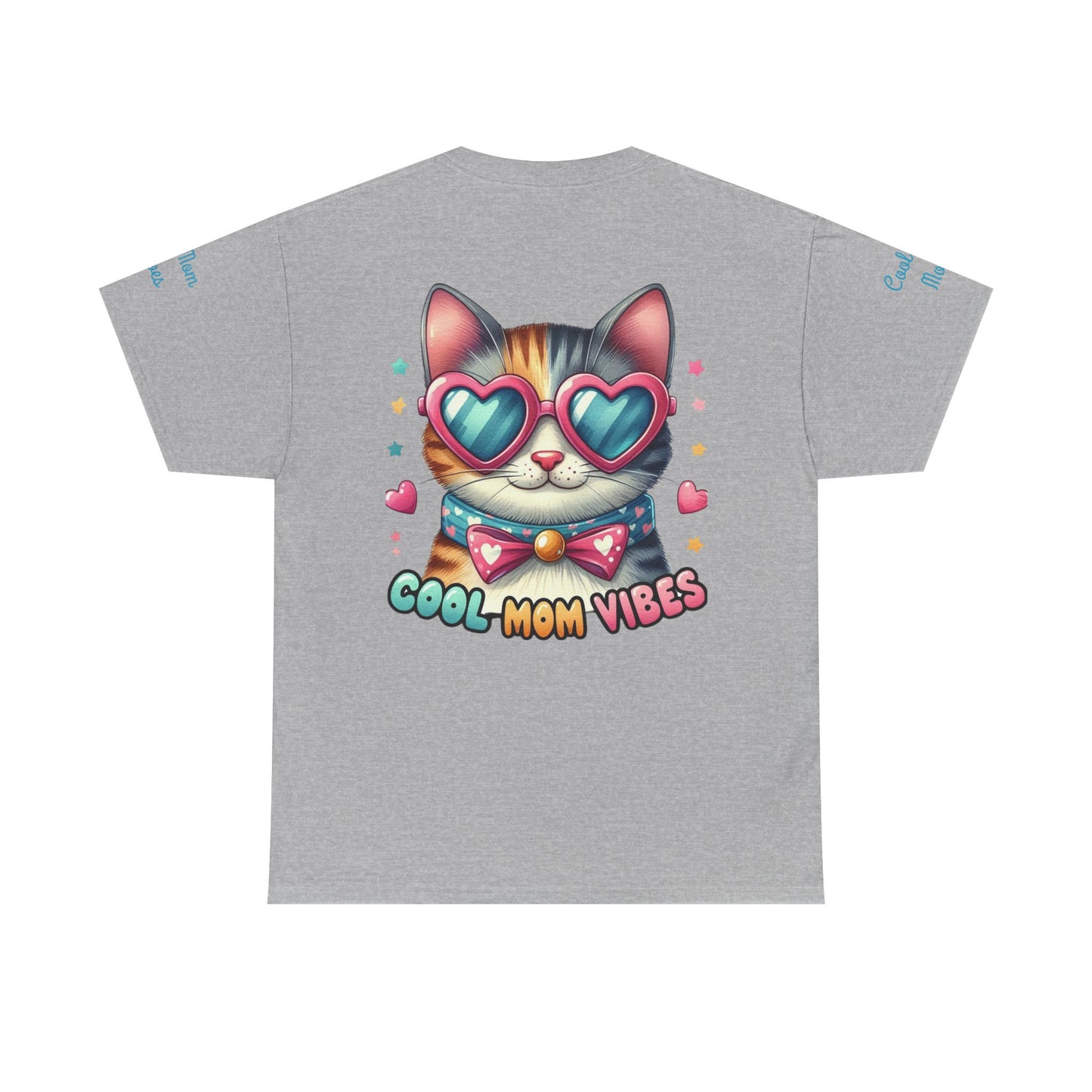 Cool Mom Vibes Cat Tee, Unisex Cotton T-Shirt, Cute Cat Shirt, Pet Lover Gift, Fun Gift for Moms, Playful Everyday Wear