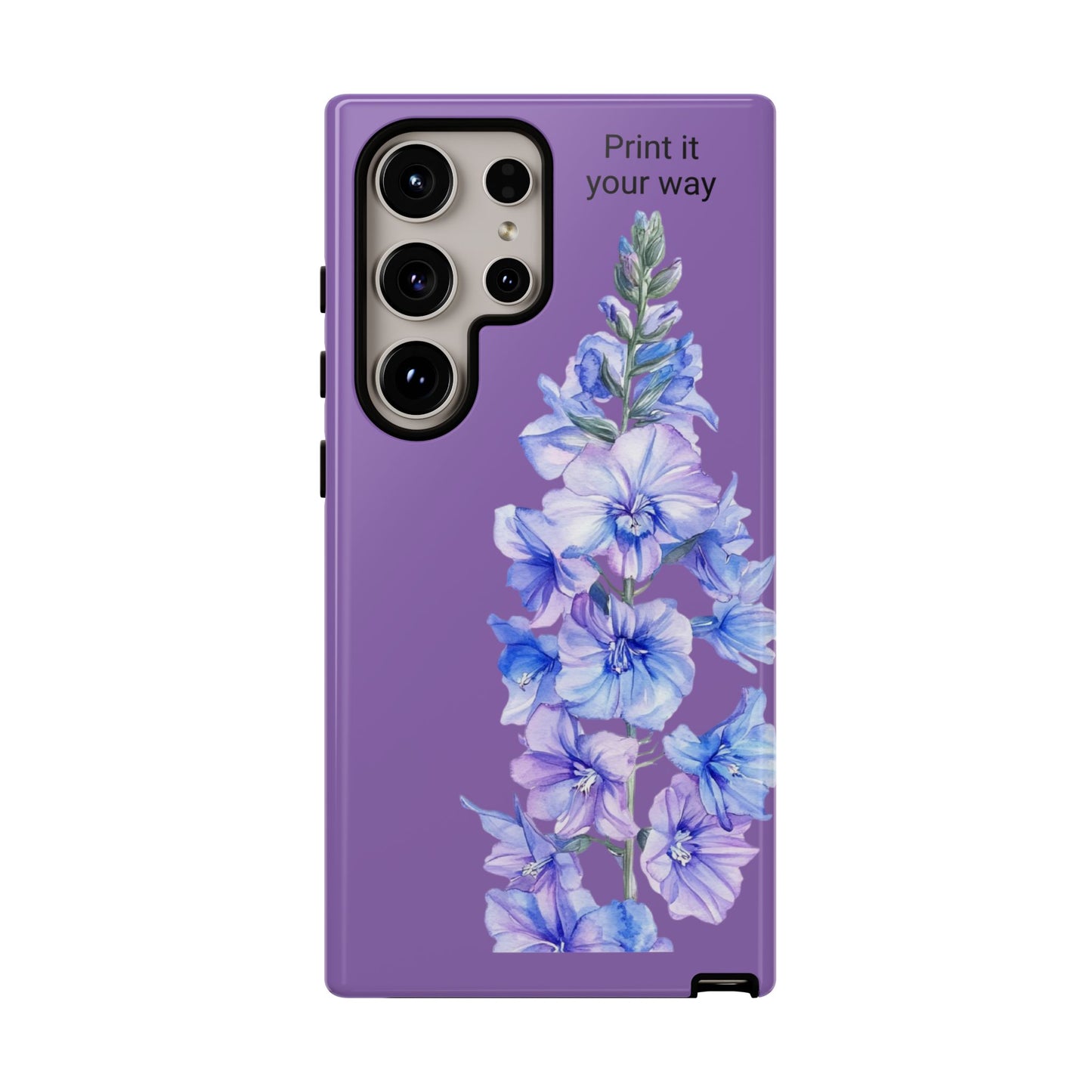 Custom cell phone tough case, Personalized Gift, July birth flower