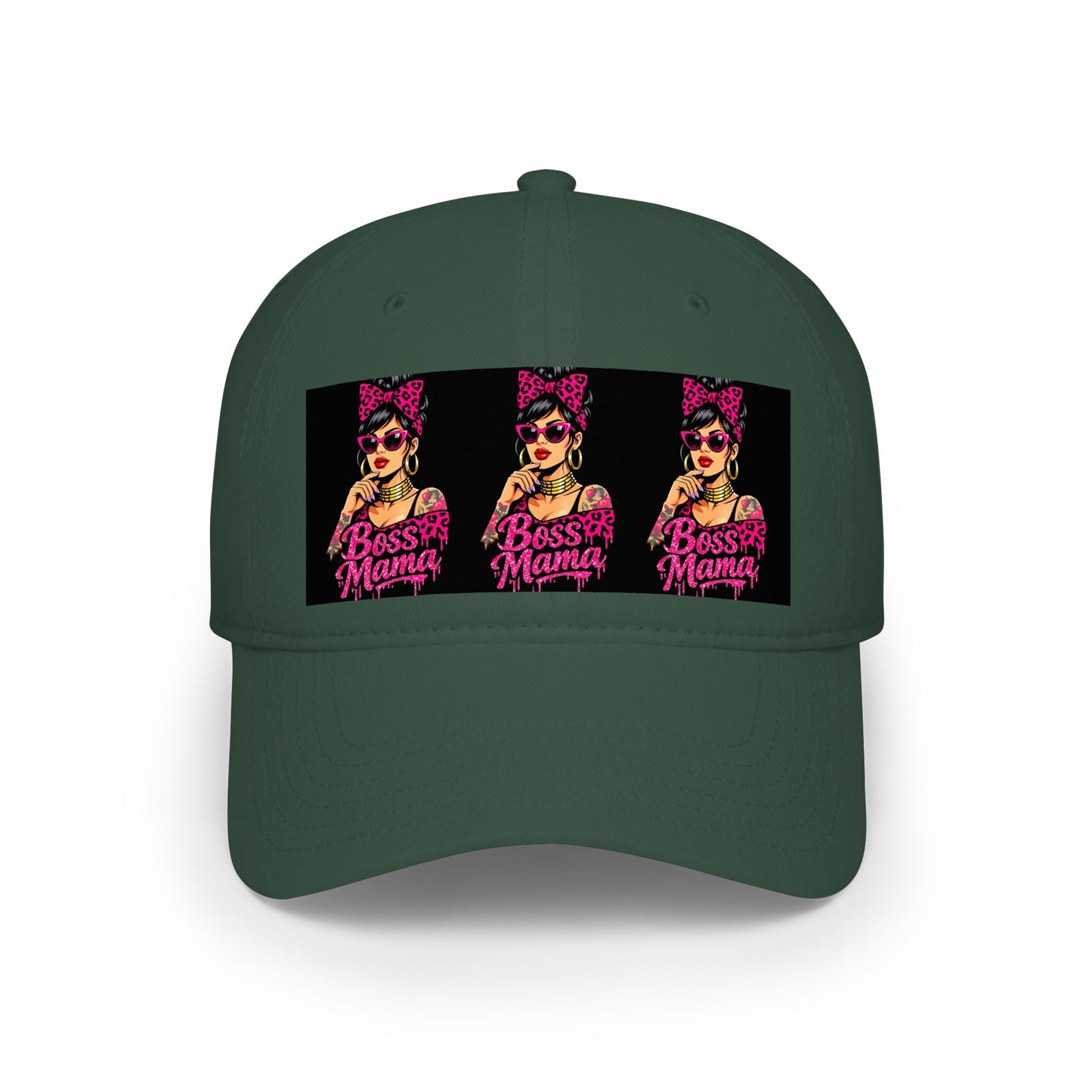 Boss Mama Low Profile Baseball Cap | Retro pop art, pink & black