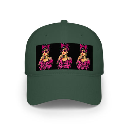 Boss Mama Low Profile Baseball Cap | Retro pop art, pink & black