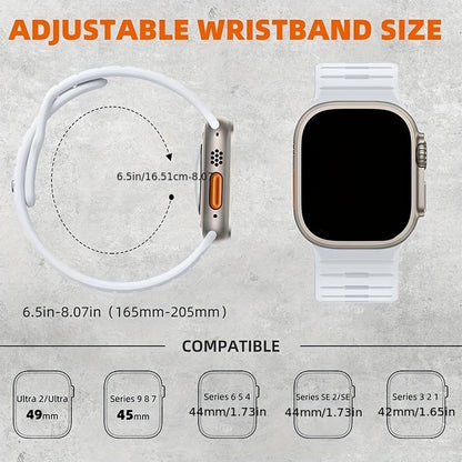 Compatible with Apple Watch Ultra 2/Ultra Band, Compatible with Apple Watch Bands for Men 49mm 45mm 44mm 42mm, Silicone Loop Replacement Strap for iWatch Series 9 8 7 6 5 4 SE 3 2 1