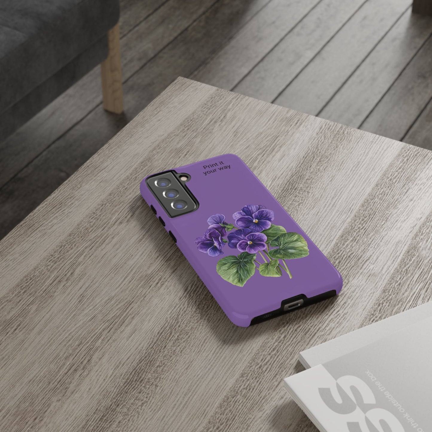 Custom cell phone tough case, Personalized Gift, February birth flower