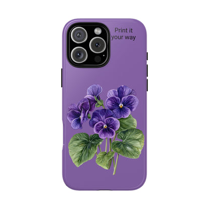 Custom cell phone tough case, Personalized Gift, February birth flower