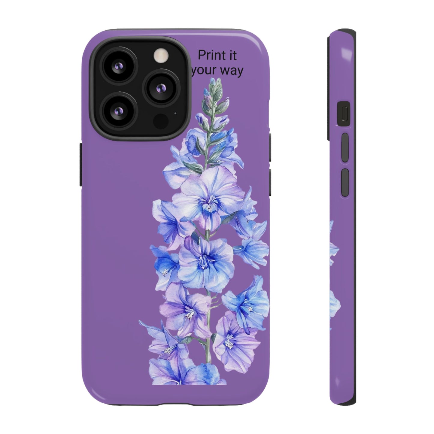 Custom cell phone tough case, Personalized Gift, July birth flower