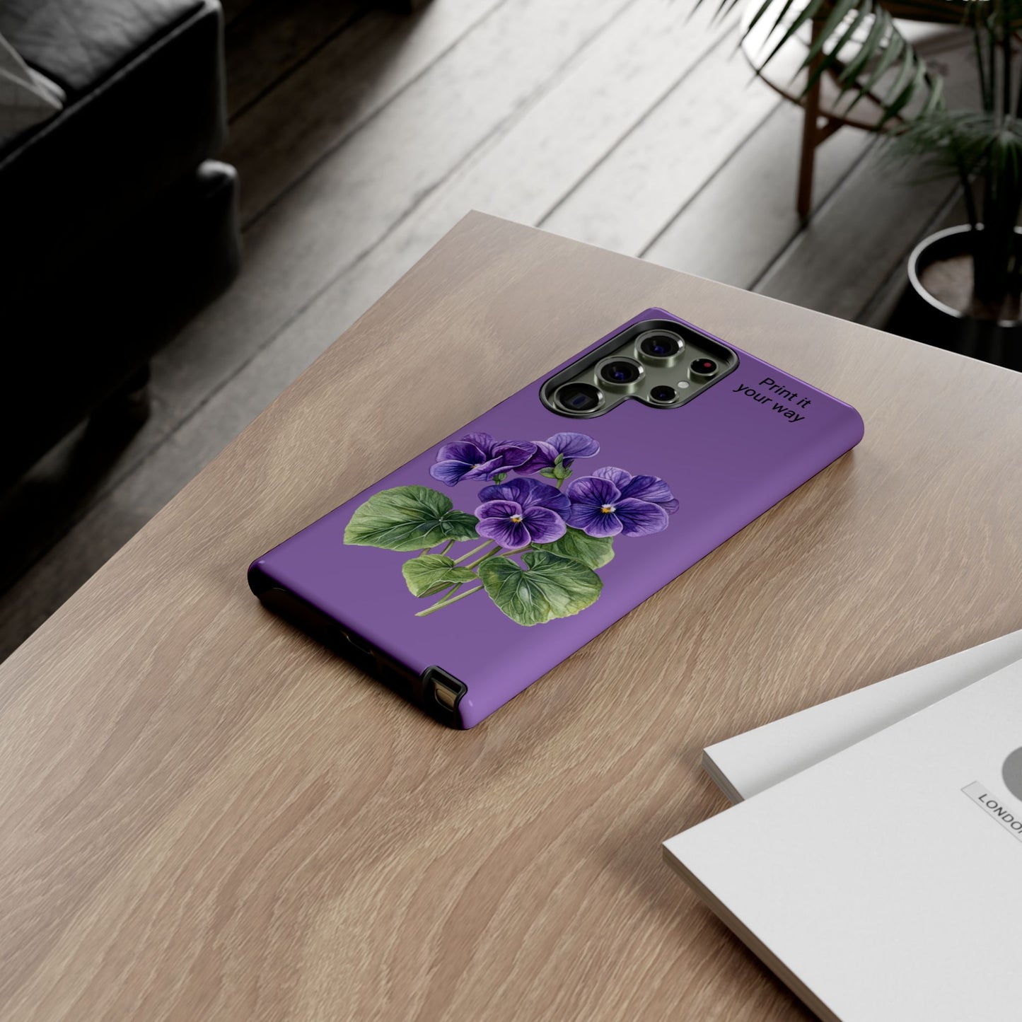 Custom cell phone tough case, Personalized Gift, February birth flower