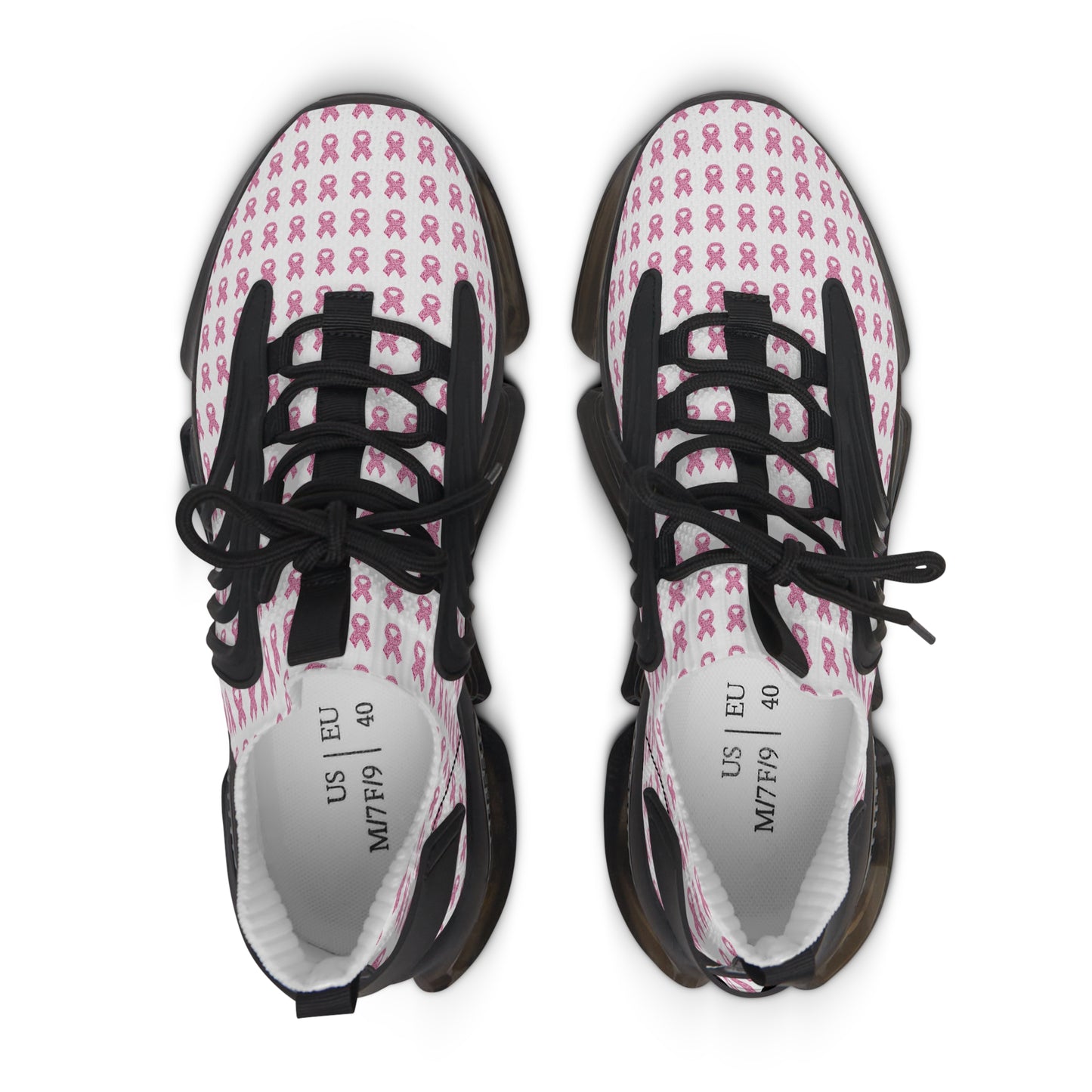 Pink Awareness Ribbon Pattern Mesh Sneakers | Women's Mesh Sneakers
