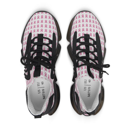 Pink Awareness Ribbon Pattern Mesh Sneakers | Women's Mesh Sneakers