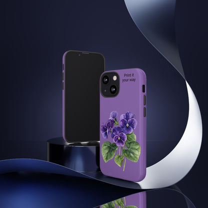 Custom cell phone tough case, Personalized Gift, February birth flower