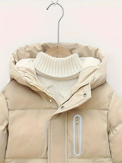 Youngsters' WarmthMax Hooded Parka Jacket - Ultra-Thick, Windproof, and Water-Resistant Winter Coat with Multiple Pockets for Boys and Girls, Machine Washable, Easy Care, and Perfect for Outdoor Play