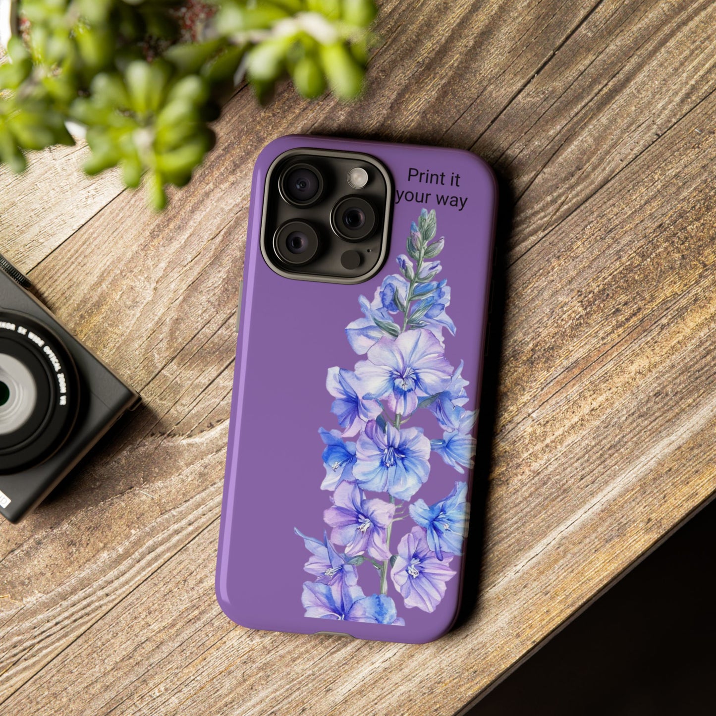 Custom cell phone tough case, Personalized Gift, July birth flower